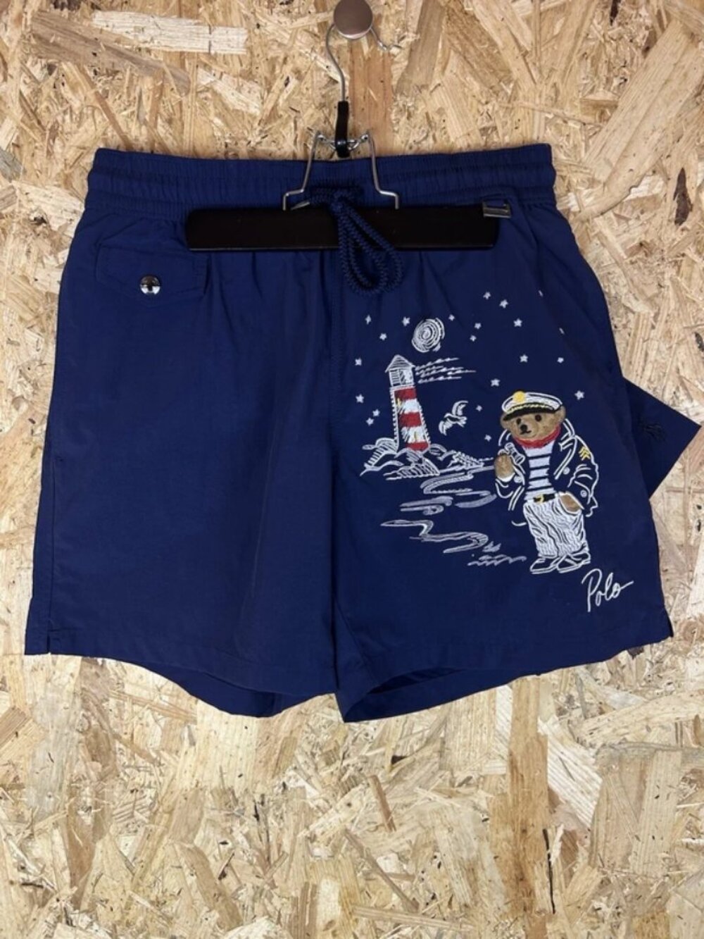 Ralph Lauren Polo Swim Shorts Explorer Polo Bear Lighthouse Swimming Navy Small